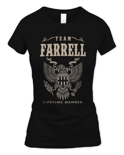 FARRELL TP06-K82 – Personalized Classic Style Apparel “Team NAME Lifetime Member” - Women's Standard T-Shirt - Black