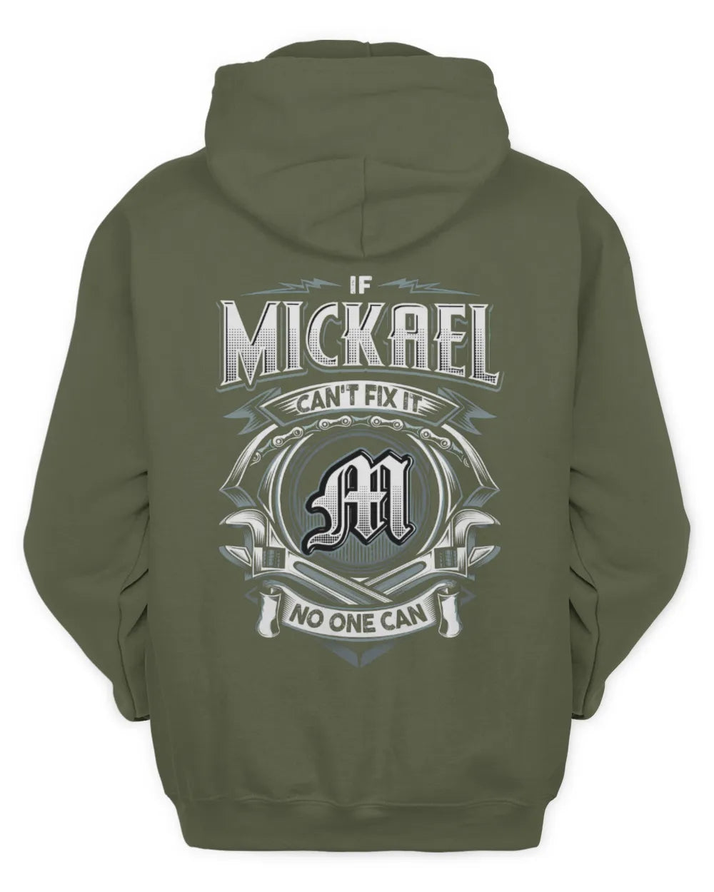 MICKAEL AP81-K4-626 - Personalized Ahmed Quote Apparel “If Ahmed Can't Fix It, No One Can” - Unisex Hoodie - Military Green
