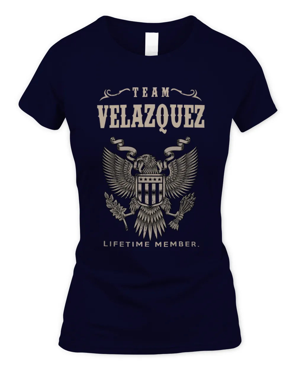 VELAZQUEZ TP06-K82 – Personalized Classic Style Apparel “Team NAME Lifetime Member” - Women's Standard T-Shirt - Navy