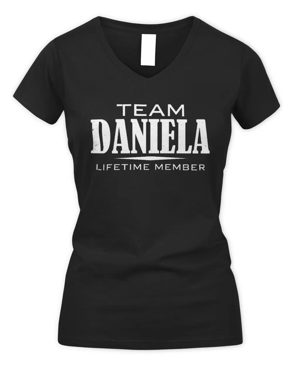 DANIELA BL62-K4-128 - Personalized “Team AARON Lifetime Member” - Women's V-Neck T-Shirt - Black