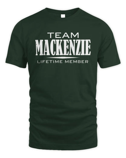 MACKENZIE BL62-K4-128 - Personalized “Team NAME Lifetime Member” - Unisex Standard T-Shirt - Forest Green