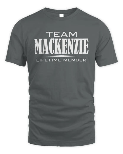 MACKENZIE BL62-K4-128 - Personalized “Team NAME Lifetime Member” - Unisex Standard T-Shirt - Charcoal