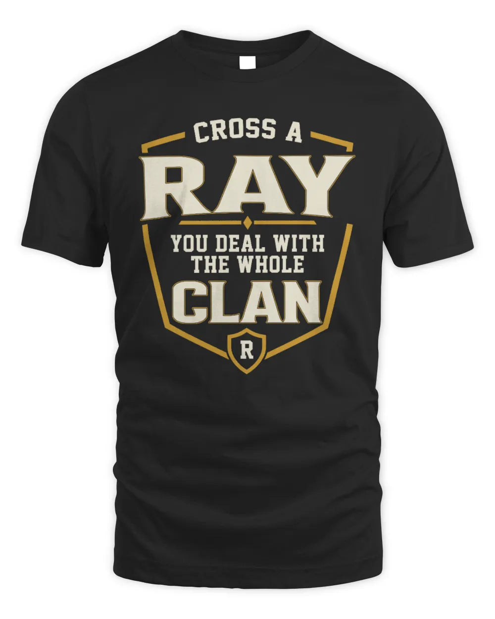 RAY NT1-K008 Cross A/An NAME, You Deal With the Whole Clan | Personalized Vintage T-Shirt - Unisex Standard T-Shirt - Black
