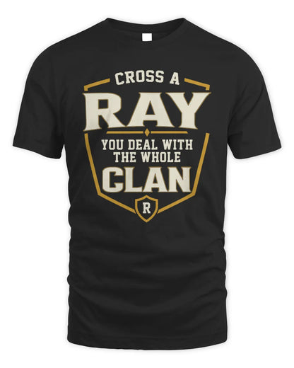 RAY NT1-K008 Cross A/An NAME, You Deal With the Whole Clan | Personalized Vintage T-Shirt - Unisex Standard T-Shirt - Black