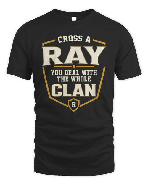RAY NT1-K008 Cross A/An NAME, You Deal With the Whole Clan | Personalized Vintage T-Shirt - Unisex Standard T-Shirt - Black