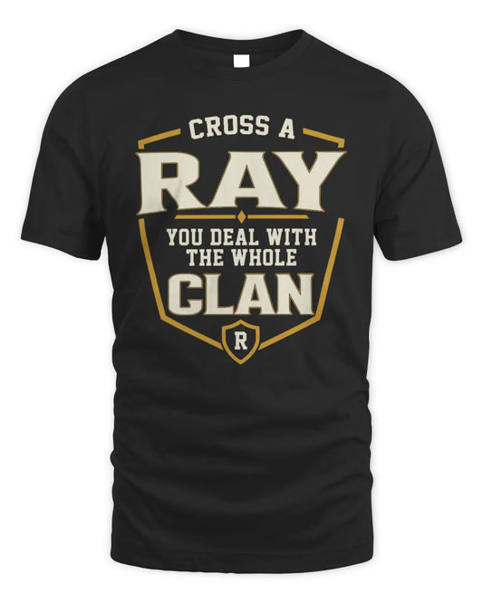 RAY NT1-K008 Cross A/An NAME, You Deal With the Whole Clan | Personalized Vintage T-Shirt - Unisex Standard T-Shirt - Black
