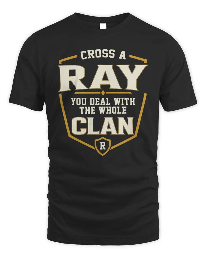 RAY NT1-K008 Cross A/An NAME, You Deal With the Whole Clan | Personalized Vintage T-Shirt - Unisex Standard T-Shirt - Black