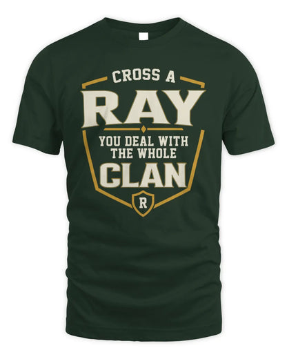 RAY NT1-K008 Cross A/An NAME, You Deal With the Whole Clan | Personalized Vintage T-Shirt - Unisex Standard T-Shirt - Forest Green