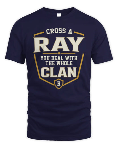 RAY NT1-K008 Cross A/An NAME, You Deal With the Whole Clan | Personalized Vintage T-Shirt - Unisex Standard T-Shirt - Navy