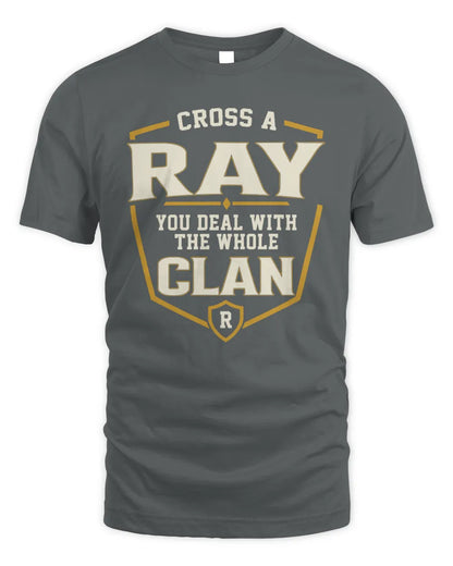 RAY NT1-K008 Cross A/An NAME, You Deal With the Whole Clan | Personalized Vintage T-Shirt - Unisex Standard T-Shirt - Charcoal