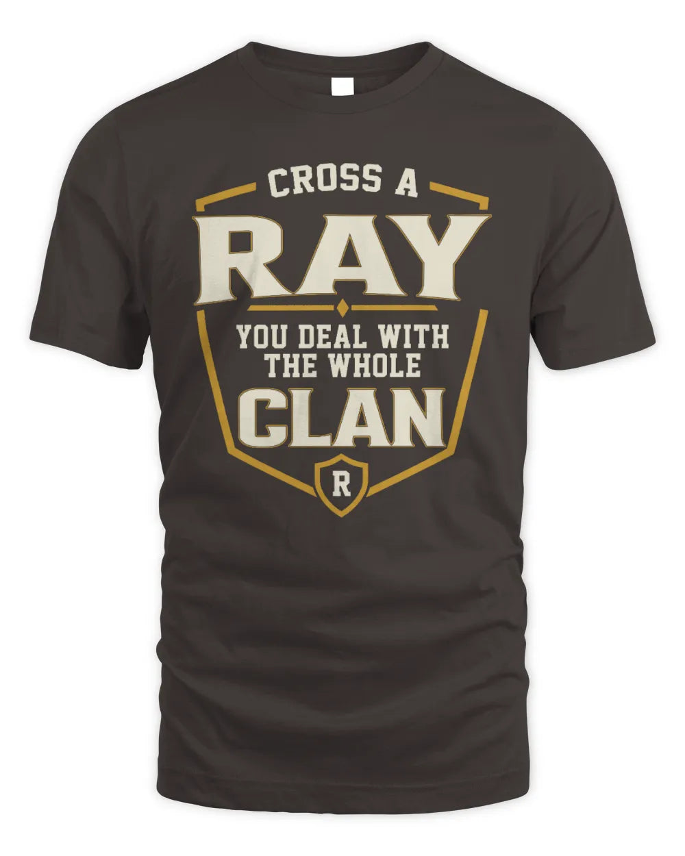 RAY NT1-K008 Cross A/An NAME, You Deal With the Whole Clan | Personalized Vintage T-Shirt - Unisex Standard T-Shirt - Dark Chocolate