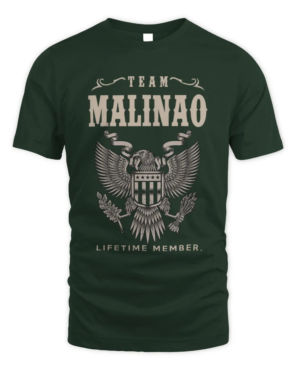 MALINAO TP06-K82 – Personalized Classic Style Apparel “Team NAME Lifetime Member” - Unisex Standard T-Shirt - Forest Green