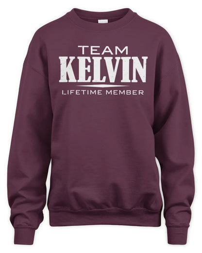 KELVIN BL62-K4-128 - Personalized “Team NAME Lifetime Member” - Unisex Sweatshirt - Maroon