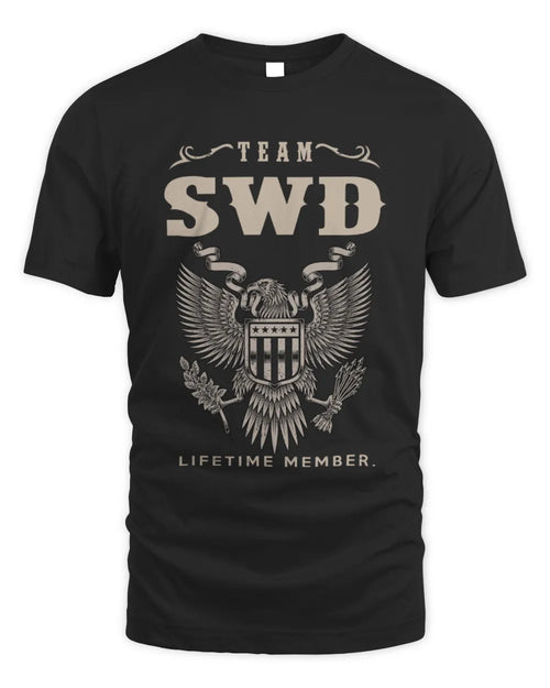 SWD TP06-K82 – Personalized Classic Style Apparel “Team NAME Lifetime Member” - Unisex Standard T-Shirt - Black