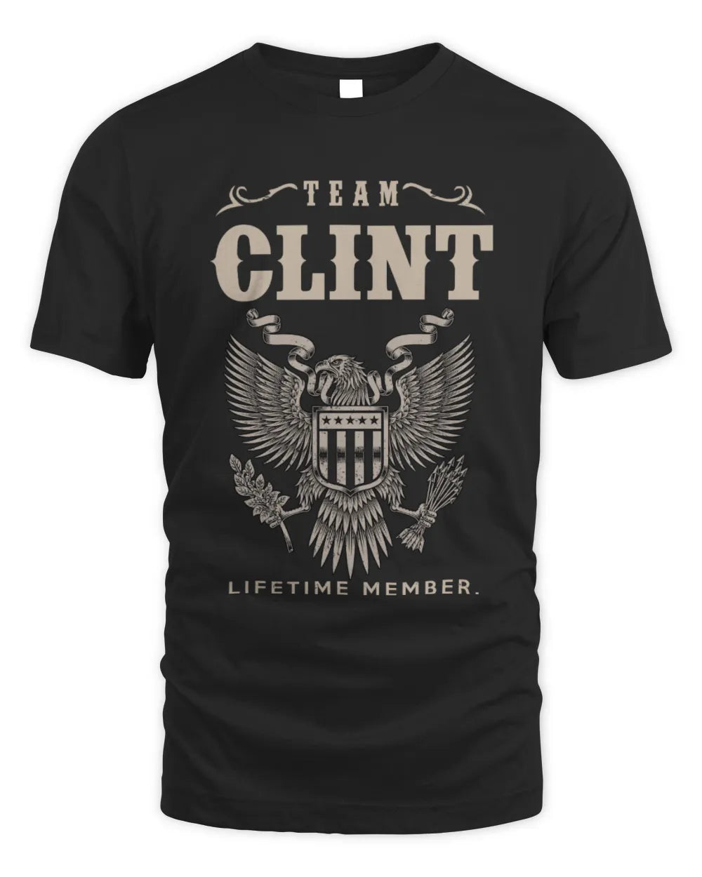 CLINT TP06-K82 – Personalized Classic Style Apparel “Team NAME Lifetime Member” - Unisex Standard T-Shirt - Black