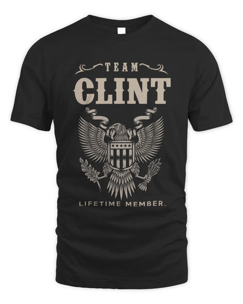 CLINT TP06-K82 – Personalized Classic Style Apparel “Team NAME Lifetime Member” - Unisex Standard T-Shirt - Black