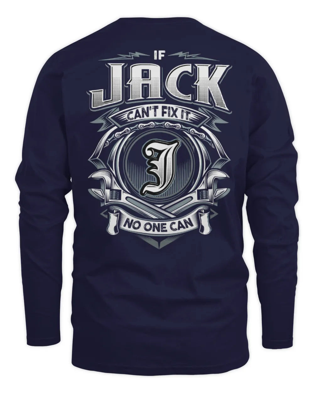 JACK AP81-K4-626 - Personalized Ahmed Quote Apparel “If Ahmed Can't Fix It, No One Can” - Men's Long Sleeved T-Shirt - Navy