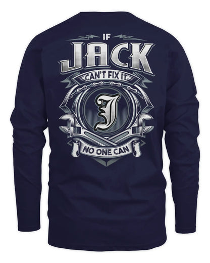 JACK AP81-K4-626 - Personalized Ahmed Quote Apparel “If Ahmed Can't Fix It, No One Can” - Men's Long Sleeved T-Shirt - Navy