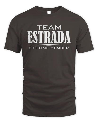 ESTRADA BL62-K4-128 - Personalized “Team NAME Lifetime Member” - Unisex Standard T-Shirt - Dark Chocolate