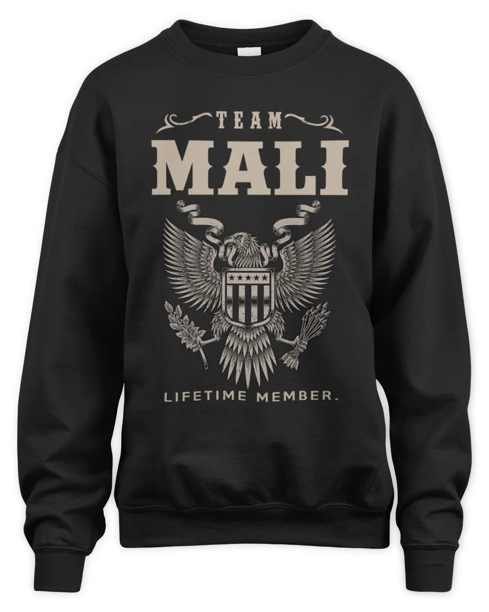 MALI TP06-K82 – Personalized Classic Style Apparel “Team NAME Lifetime Member” - Unisex Sweatshirt - Black