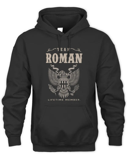 ROMAN TP06-K82 – Personalized Classic Style Apparel “Team NAME Lifetime Member” - Unisex Hoodie - Black