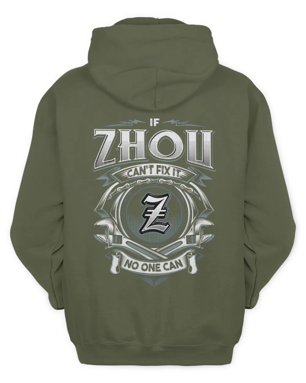 ZHOU AP81-K4-626 - Personalized Ahmed Quote Apparel “If Ahmed Can't Fix It, No One Can” - Unisex Hoodie - Military Green