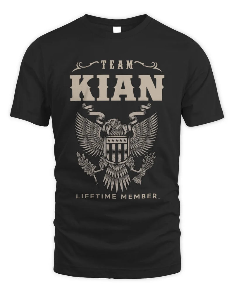 KIAN TP06-K82 – Personalized Classic Style Apparel “Team NAME Lifetime Member” - Unisex Standard T-Shirt - Black