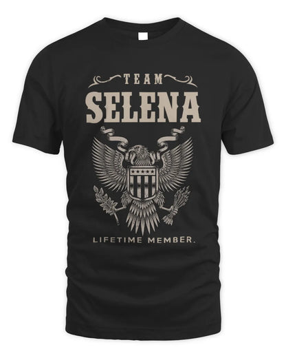 SELENA TP06-K82 – Personalized Classic Style Apparel “Team NAME Lifetime Member” - Unisex Standard T-Shirt - Black