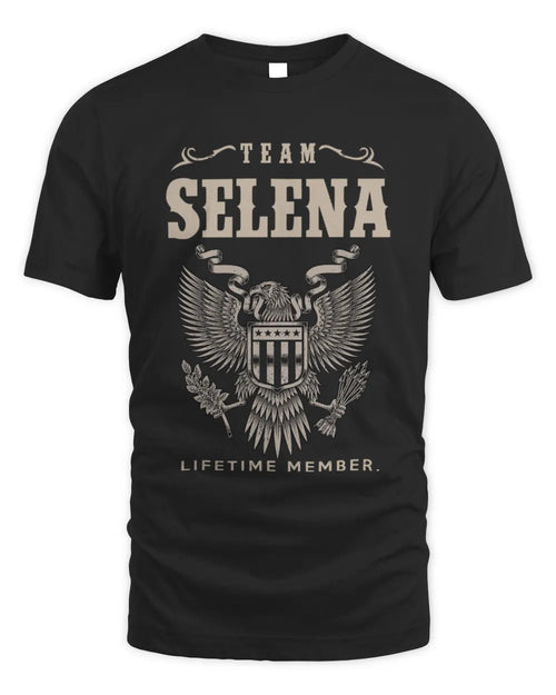 SELENA TP06-K82 – Personalized Classic Style Apparel “Team NAME Lifetime Member” - Unisex Standard T-Shirt - Black