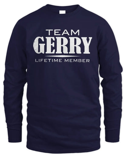 GERRY BL62-K4-128 - Personalized “Team NAME Lifetime Member” - Men's Long Sleeved T-Shirt - Navy