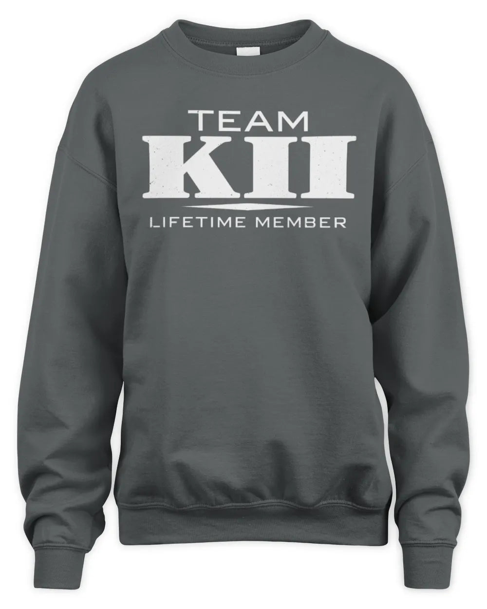 KII BL62-K4-128 - Personalized “Team NAME Lifetime Member” - Unisex Sweatshirt - Charcoal