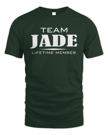 JADE BL62-K4-128 - Personalized “Team NAME Lifetime Member” - Unisex Standard T-Shirt - Forest Green