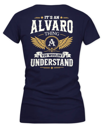 ALVARO KT06-M008 It’s a [NAME] Thing – You Wouldn’t Understand | Personalized Vintage T-Shirt - Women's V-Neck T-Shirt - Navy