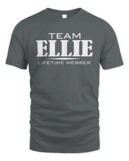 ELLIE BL62-K4-128 - Personalized “Team NAME Lifetime Member” - Unisex Standard T-Shirt - Charcoal