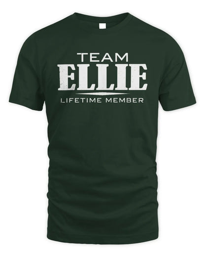 ELLIE BL62-K4-128 - Personalized “Team NAME Lifetime Member” - Unisex Standard T-Shirt - Forest Green