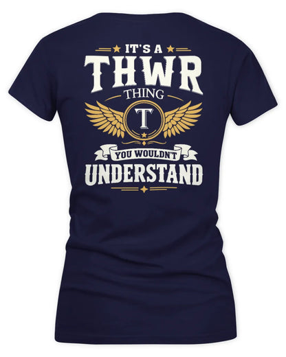 THWR KT06-M008 It’s a [NAME] Thing – You Wouldn’t Understand | Personalized Vintage T-Shirt - Women's V-Neck T-Shirt - Navy