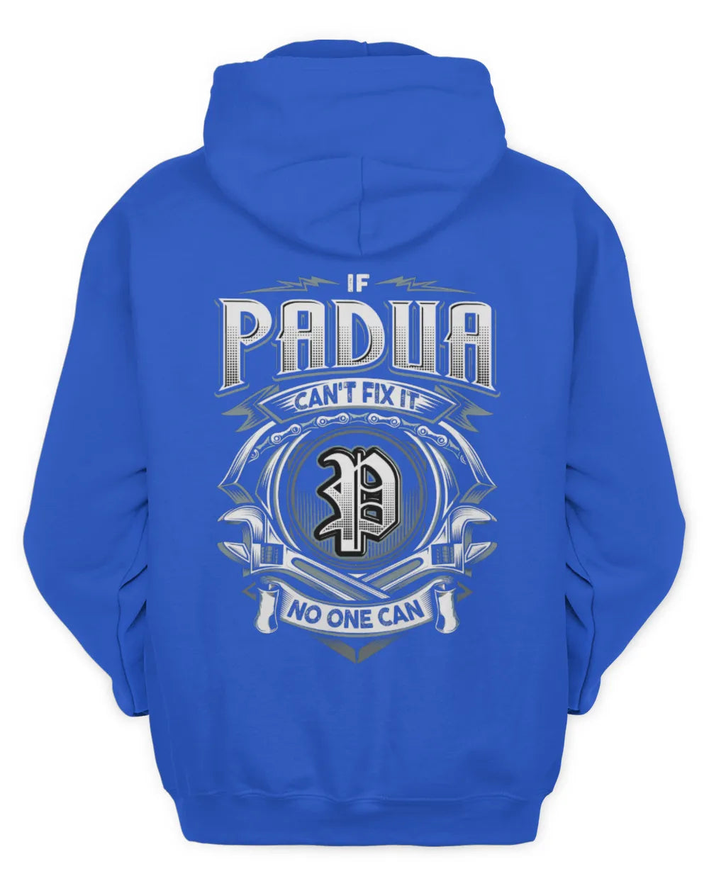 PADUA AP81-K4-626 - Personalized Ahmed Quote Apparel “If Ahmed Can't Fix It, No One Can” - Unisex Hoodie - Royal