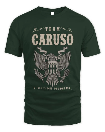 CARUSO TP06-K82 – Personalized Classic Style Apparel “Team NAME Lifetime Member” - Unisex Standard T-Shirt - Forest Green