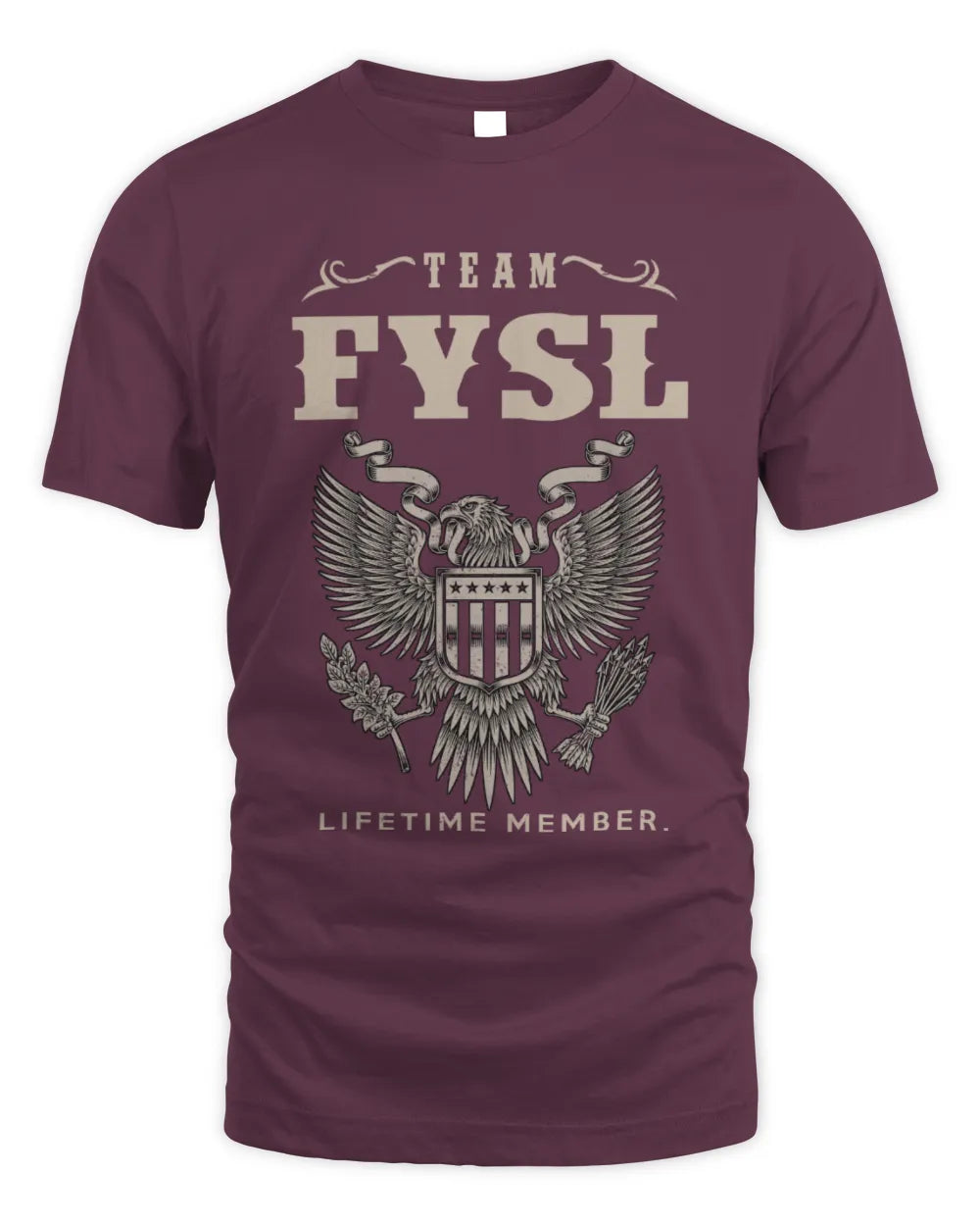 FYSL TP06-K82 – Personalized Classic Style Apparel “Team NAME Lifetime Member” - Unisex Standard T-Shirt - Maroon