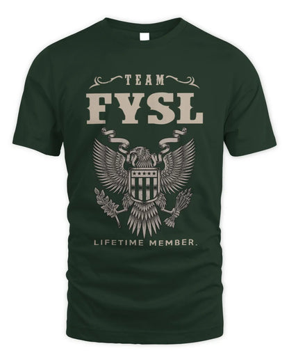 FYSL TP06-K82 – Personalized Classic Style Apparel “Team NAME Lifetime Member” - Unisex Standard T-Shirt - Forest Green