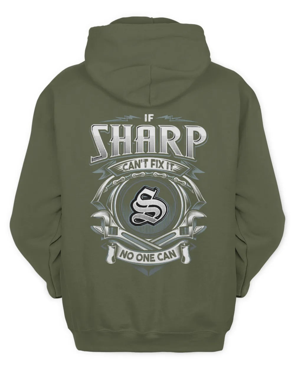SHARP AP81-K4-626 - Personalized Ahmed Quote Apparel “If Ahmed Can't Fix It, No One Can” - Unisex Hoodie - Military Green