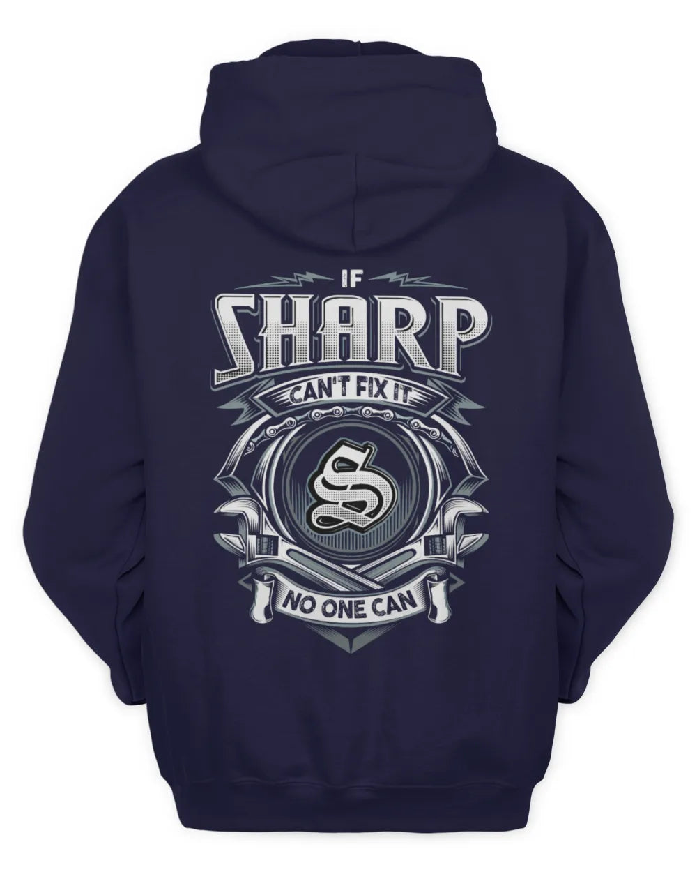 SHARP AP81-K4-626 - Personalized Ahmed Quote Apparel “If Ahmed Can't Fix It, No One Can” - Unisex Hoodie - Navy