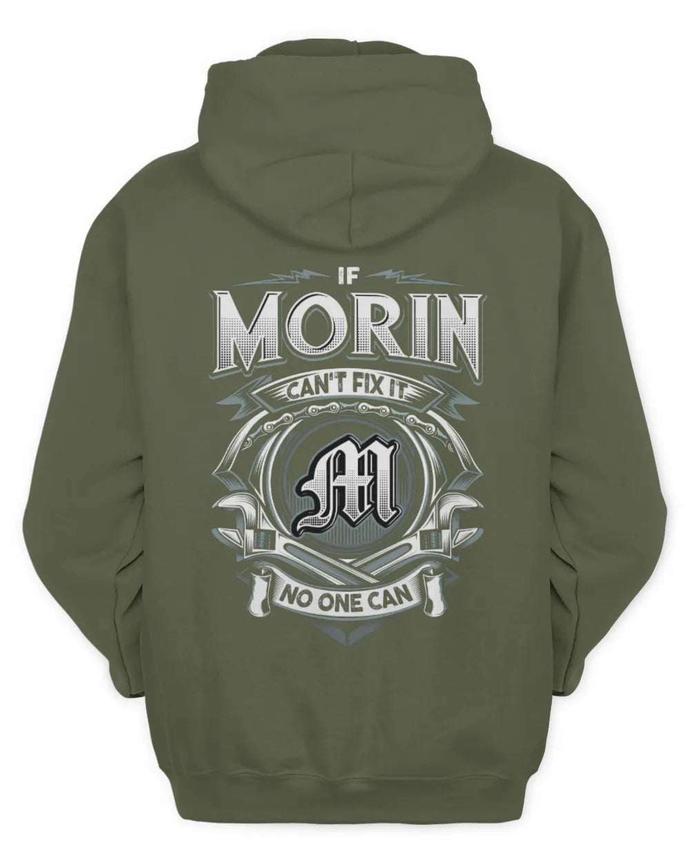 MORIN AP81-K4-626 - Personalized Ahmed Quote Apparel “If Ahmed Can't Fix It, No One Can” - Unisex Hoodie - Military Green