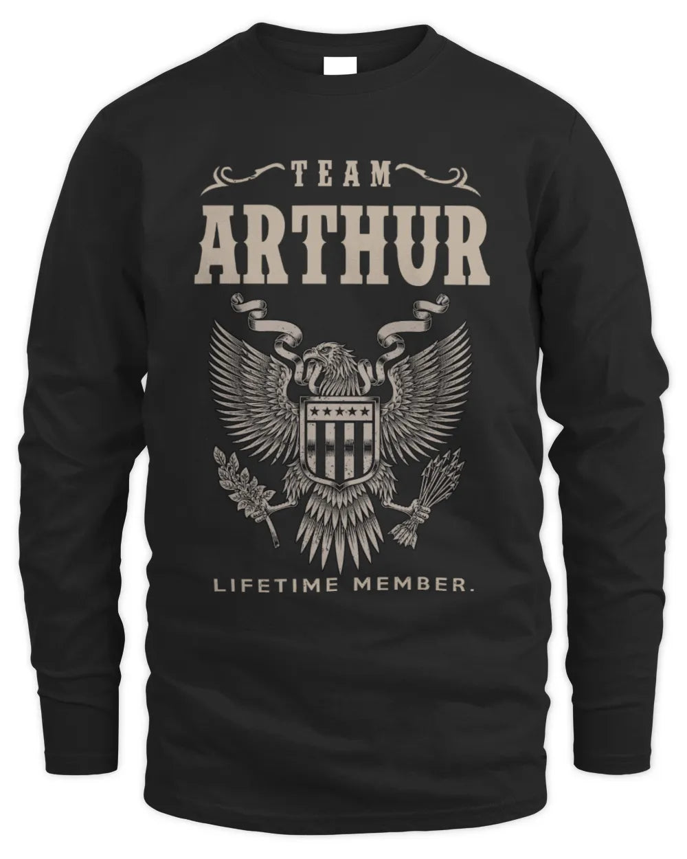 ARTHUR TP06-K82 – Personalized Classic Style Apparel “Team NAME Lifetime Member” - Men's Long Sleeved T-Shirt - Black