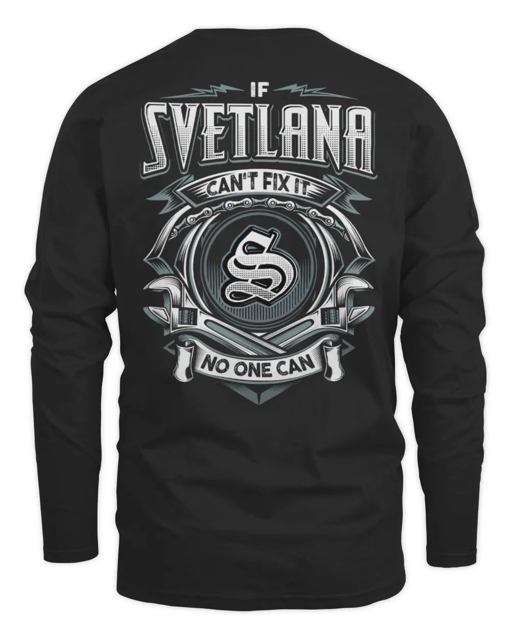 SVETLANA AP81-K4-626 - Personalized Ahmed Quote Apparel “If Ahmed Can't Fix It, No One Can” - Men's Long Sleeved T-Shirt - Black
