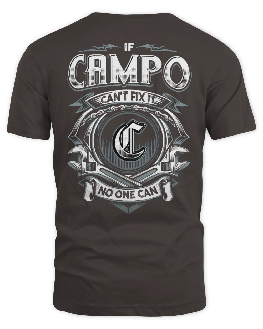 CAMPO AP81-K4-626 - Personalized Ahmed Quote Apparel “If Ahmed Can't Fix It, No One Can” - Unisex Standard T-Shirt - Dark Chocolate