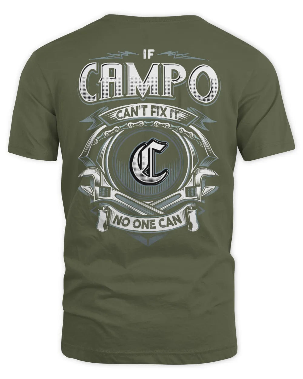 CAMPO AP81-K4-626 - Personalized Ahmed Quote Apparel “If Ahmed Can't Fix It, No One Can” - Unisex Standard T-Shirt - Military Green