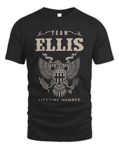 ELLIS TP06-K82 – Personalized Classic Style Apparel “Team NAME Lifetime Member” - Unisex Standard T-Shirt - Black