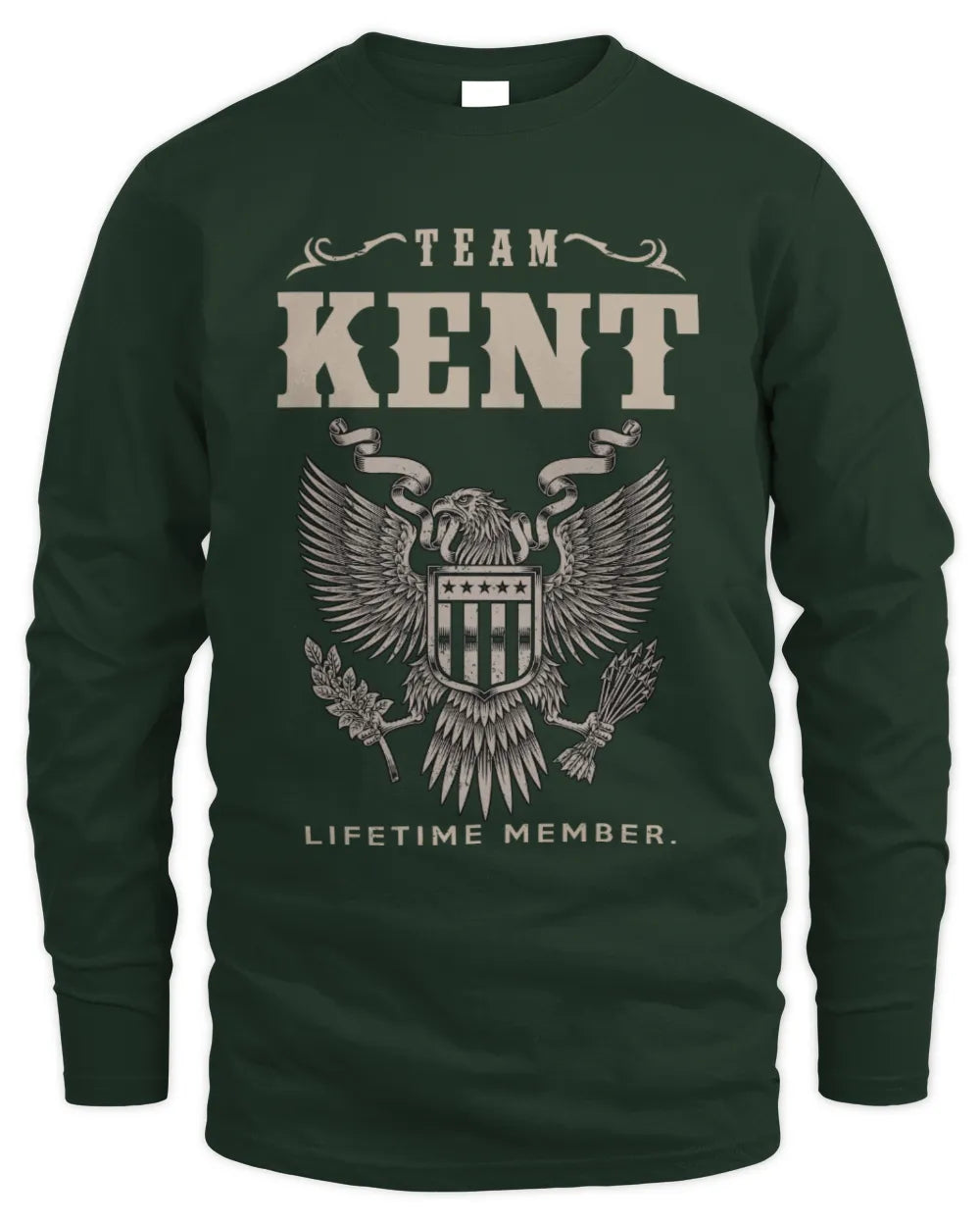 KENT TP06-K82 – Personalized Classic Style Apparel “Team NAME Lifetime Member” - Men's Long Sleeved T-Shirt - Forest Green