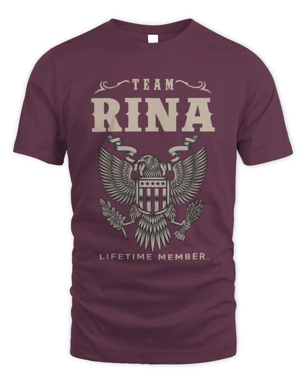 RINA TP06-K82 – Personalized Classic Style Apparel “Team NAME Lifetime Member” - Unisex Standard T-Shirt - Maroon